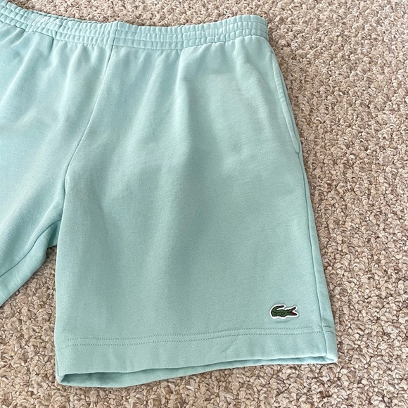 Lacoste Men’s Regular Fit Fleece Shorts – Aqua | Size Large | 8” Inseam - Picture 5 of 16